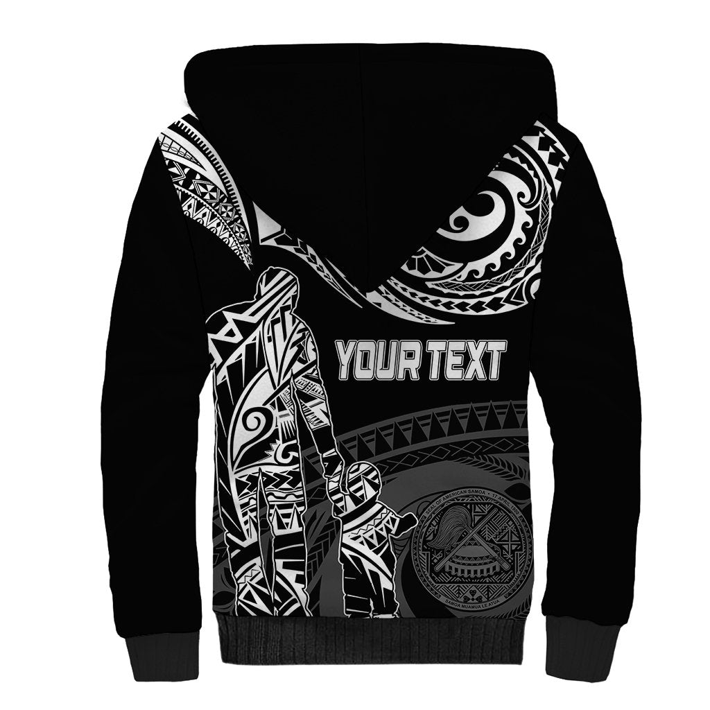 Personalised Father's Day American Samoa Sherpa Hoodie Polynesian Dad & Kid LT7 - Polynesian Pride