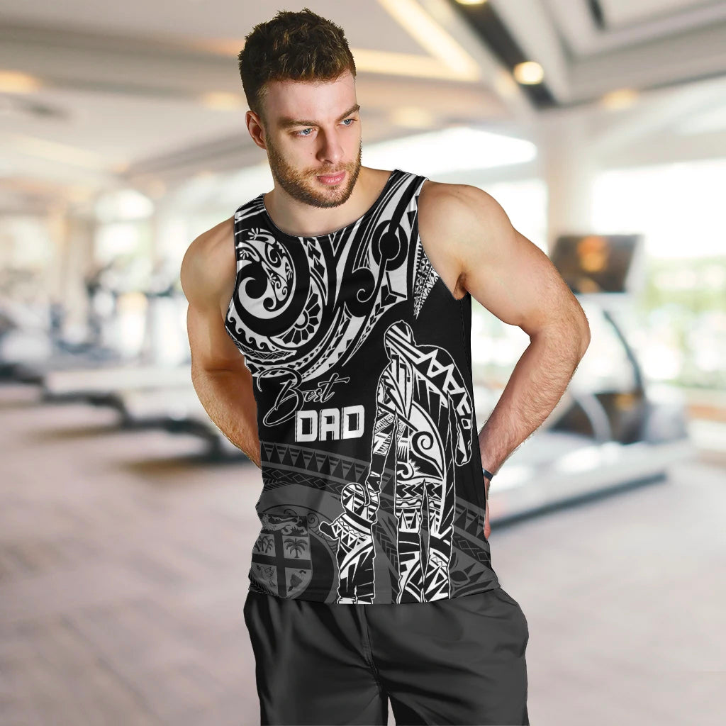 Personalised Father's Day Fiji Men Tank Top Polynesian Dad & Kid LT7 - Polynesian Pride