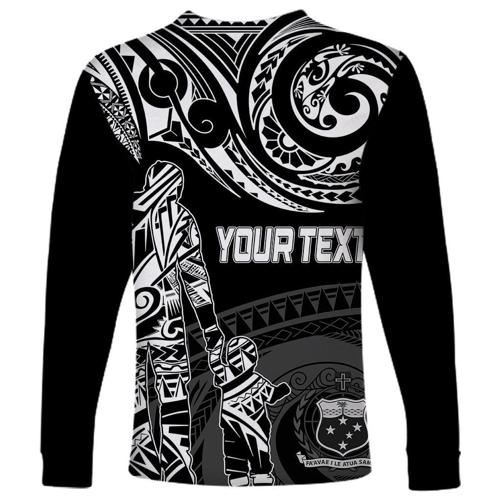 Personalised Father's Day Samoa Long Sleeve Shirt Polynesian Dad & Kid LT7 - Polynesian Pride