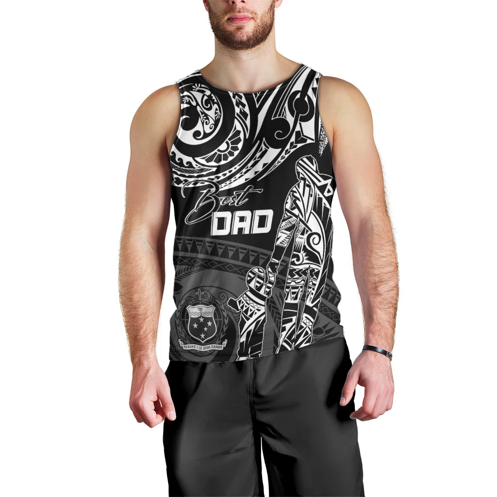 Personalised Father's Day Samoa Men Tank Top Polynesian Dad & Kid LT7 - Polynesian Pride