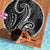 Polynesia Plumeria Lei Beach Blanket Black Curves Motif