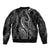 Polynesia Plumeria Lei Bomber Jacket Black Curves Motif