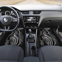 Polynesia Plumeria Lei Car Mats Black Curves Motif