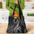 Polynesia Plumeria Lei Grocery Bag Black Curves Motif