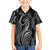 Polynesia Plumeria Lei Hawaiian Shirt Black Curves Motif