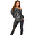 Polynesia Plumeria Lei Off Shoulder Sweater Black Curves Motif