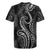Polynesia Plumeria Lei Rugby Jersey Black Curves Motif