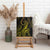 Polynesia Plumeria Lei Canvas Wall Art Black Gold Curves Motif