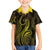 Polynesia Plumeria Lei Hawaiian Shirt Black Gold Curves Motif