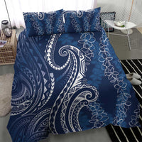 Polynesia Plumeria Lei Bedding Set Navy Blue Curves Motif LT7 - Polynesian Pride