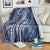 Polynesia Plumeria Lei Blanket Navy Blue Curves Motif