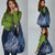 Polynesia Plumeria Lei Grocery Bag Navy Blue Curves Motif