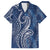 Polynesia Plumeria Lei Hawaiian Shirt Navy Blue Curves Motif
