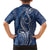 Polynesia Plumeria Lei Hawaiian Shirt Navy Blue Curves Motif