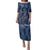 Polynesia Plumeria Lei Puletasi Navy Blue Curves Motif