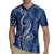 Polynesia Plumeria Lei Rugby Jersey Navy Blue Curves Motif