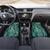 Polynesia Plumeria Lei Car Mats Sage Green Curves Motif