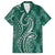 Polynesia Plumeria Lei Family Matching Long Sleeve Bodycon Dress and Hawaiian Shirt Sage Green Curves Motif
