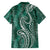 Polynesia Plumeria Lei Family Matching Long Sleeve Bodycon Dress and Hawaiian Shirt Sage Green Curves Motif