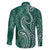 Polynesia Plumeria Lei Family Matching Long Sleeve Bodycon Dress and Hawaiian Shirt Sage Green Curves Motif