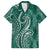 Polynesia Plumeria Lei Family Matching Short Sleeve Bodycon Dress and Hawaiian Shirt Sage Green Curves Motif
