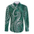 Polynesia Plumeria Lei Family Matching Short Sleeve Bodycon Dress and Hawaiian Shirt Sage Green Curves Motif