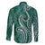 Polynesia Plumeria Lei Family Matching Short Sleeve Bodycon Dress and Hawaiian Shirt Sage Green Curves Motif
