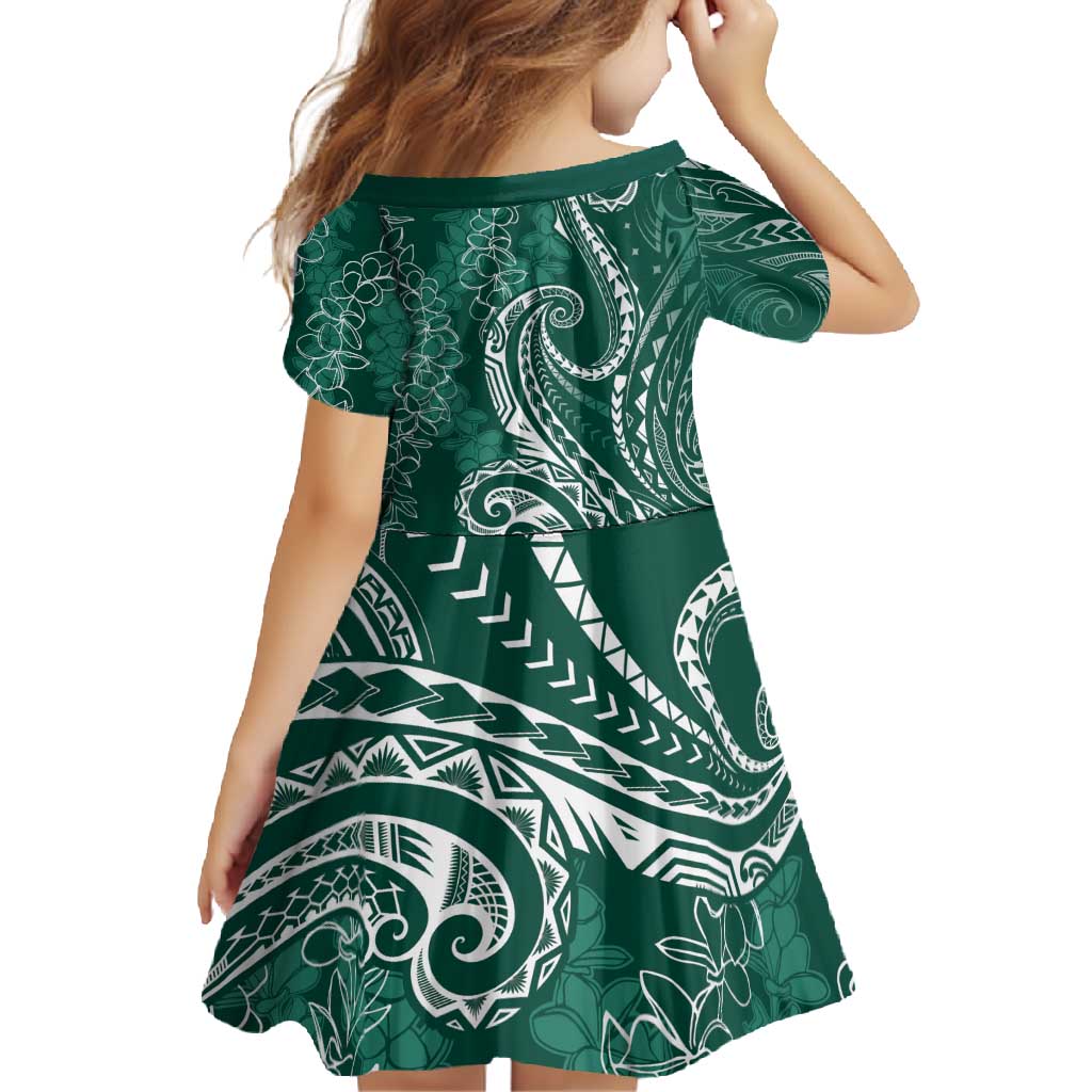 Polynesia Plumeria Lei Family Matching Tank Maxi Dress and Hawaiian Shirt Sage Green Curves Motif LT7 - Polynesian Pride