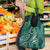 Polynesia Plumeria Lei Grocery Bag Sage Green Curves Motif