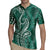 Polynesia Plumeria Lei Rugby Jersey Sage Green Curves Motif