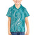Polynesia Plumeria Lei Hawaiian Shirt Teal Curves Motif
