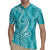 Polynesia Plumeria Lei Rugby Jersey Teal Curves Motif