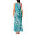 Polynesia Plumeria Lei Tank Maxi Dress Teal Curves Motif