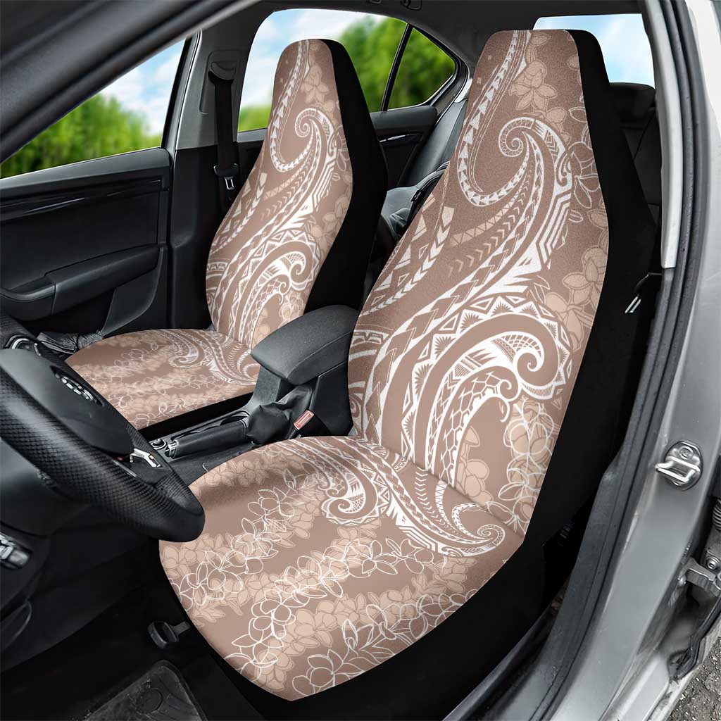 Polynesia Plumeria Lei Car Seat Cover Beige Curves Motif LT7 - Polynesian Pride