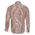 Polynesia Plumeria Lei Family Matching Mermaid Dress and Hawaiian Shirt Beige Curves Motif