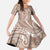 Polynesia Plumeria Lei Family Matching Short Sleeve Bodycon Dress and Hawaiian Shirt Beige Curves Motif