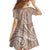 Polynesia Plumeria Lei Family Matching Short Sleeve Bodycon Dress and Hawaiian Shirt Beige Curves Motif