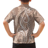 Polynesia Plumeria Lei Hawaiian Shirt Beige Curves Motif