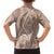 Polynesia Plumeria Lei Hawaiian Shirt Beige Curves Motif