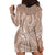 Polynesia Plumeria Lei Hoodie Dress Beige Curves Motif