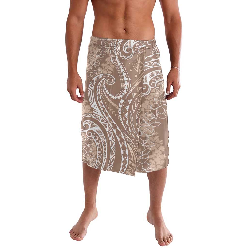 Polynesia Plumeria Lei Lavalava Beige Curves Motif
