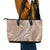 Polynesia Plumeria Lei Leather Tote Bag Beige Curves Motif