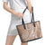 Polynesia Plumeria Lei Leather Tote Bag Beige Curves Motif