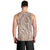 Polynesia Plumeria Lei Men Tank Top Beige Curves Motif