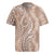 Polynesia Plumeria Lei Rugby Jersey Beige Curves Motif
