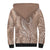 Polynesia Plumeria Lei Sherpa Hoodie Beige Curves Motif