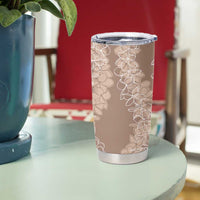 Polynesia Plumeria Lei Tumbler Cup Beige Curves Motif LT7 - Polynesian Pride
