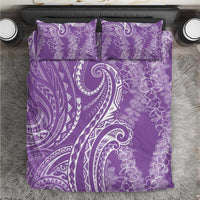 Polynesia Plumeria Lei Bedding Set Periwinkle Curves Motif LT7 Periwinkle - Polynesian Pride