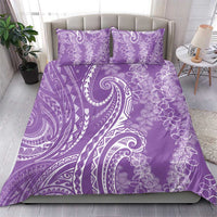 Polynesia Plumeria Lei Bedding Set Periwinkle Curves Motif LT7 - Polynesian Pride
