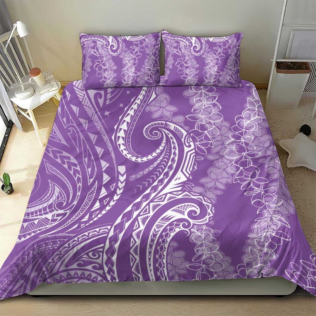 Polynesia Plumeria Lei Bedding Set Periwinkle Curves Motif LT7 - Polynesian Pride